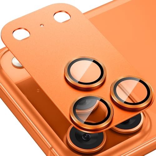 for Camera Lens Protector, Metal Aluminum Alloy Tempered iPhone 17 Pro Orange
