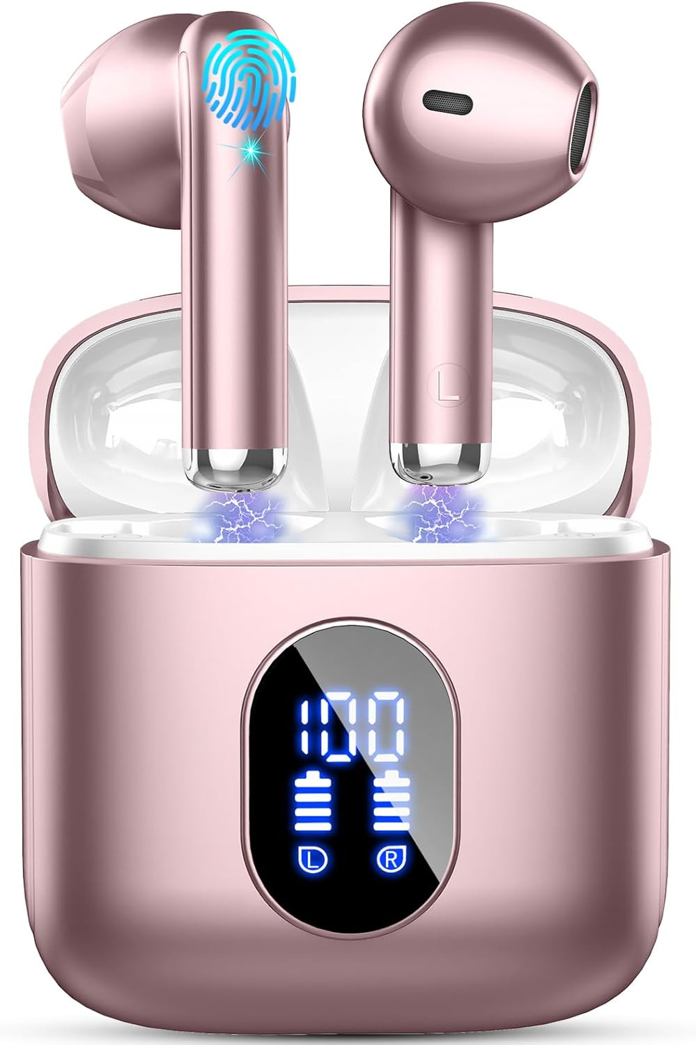 Wireless Earbuds, in Ear Headphones with 4 ENC Mics, Bluetooth 5.4 Ear Buds Hi-F