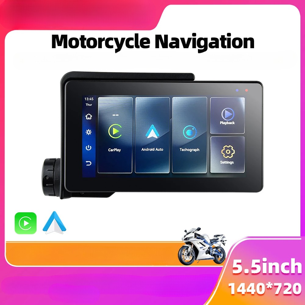 Motorcycle Wireless Android Auto Portable Digital Dashboard Navigation Screen