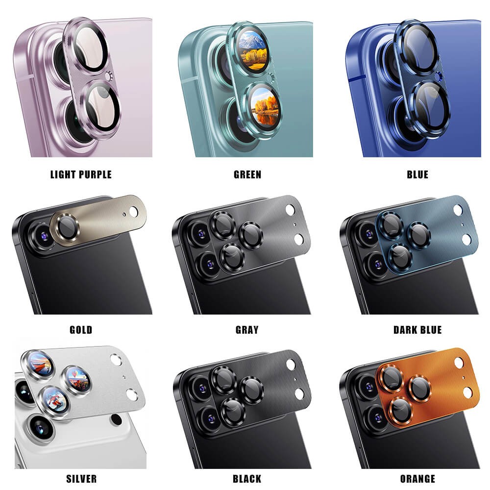 3D Texture Metal Camera Lens Protector for iPhone 17 Pro Max /17 Pro/17 Air