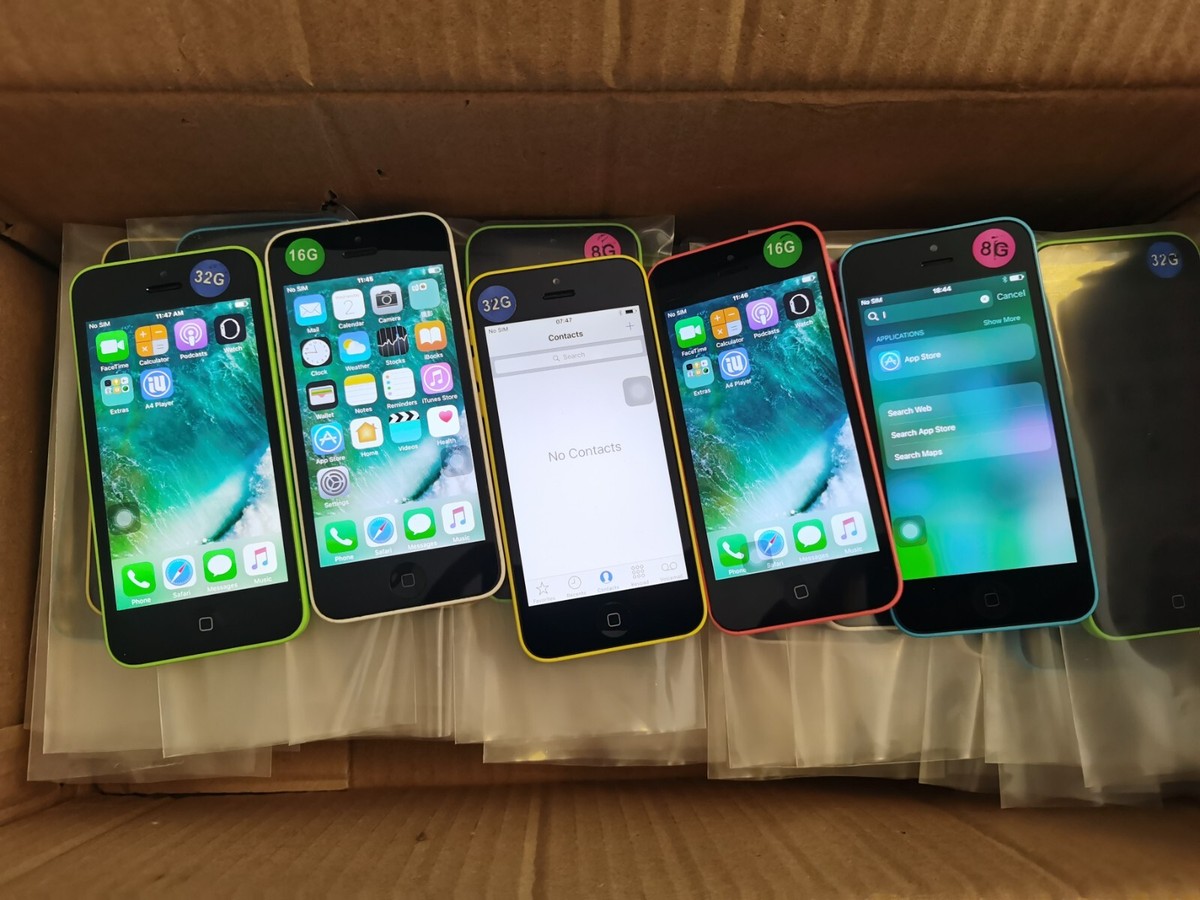 VERY GOOD Apple iPhone 5c 8 16 32GB (GSM Unlocked) White Blue Green Yellow Pink