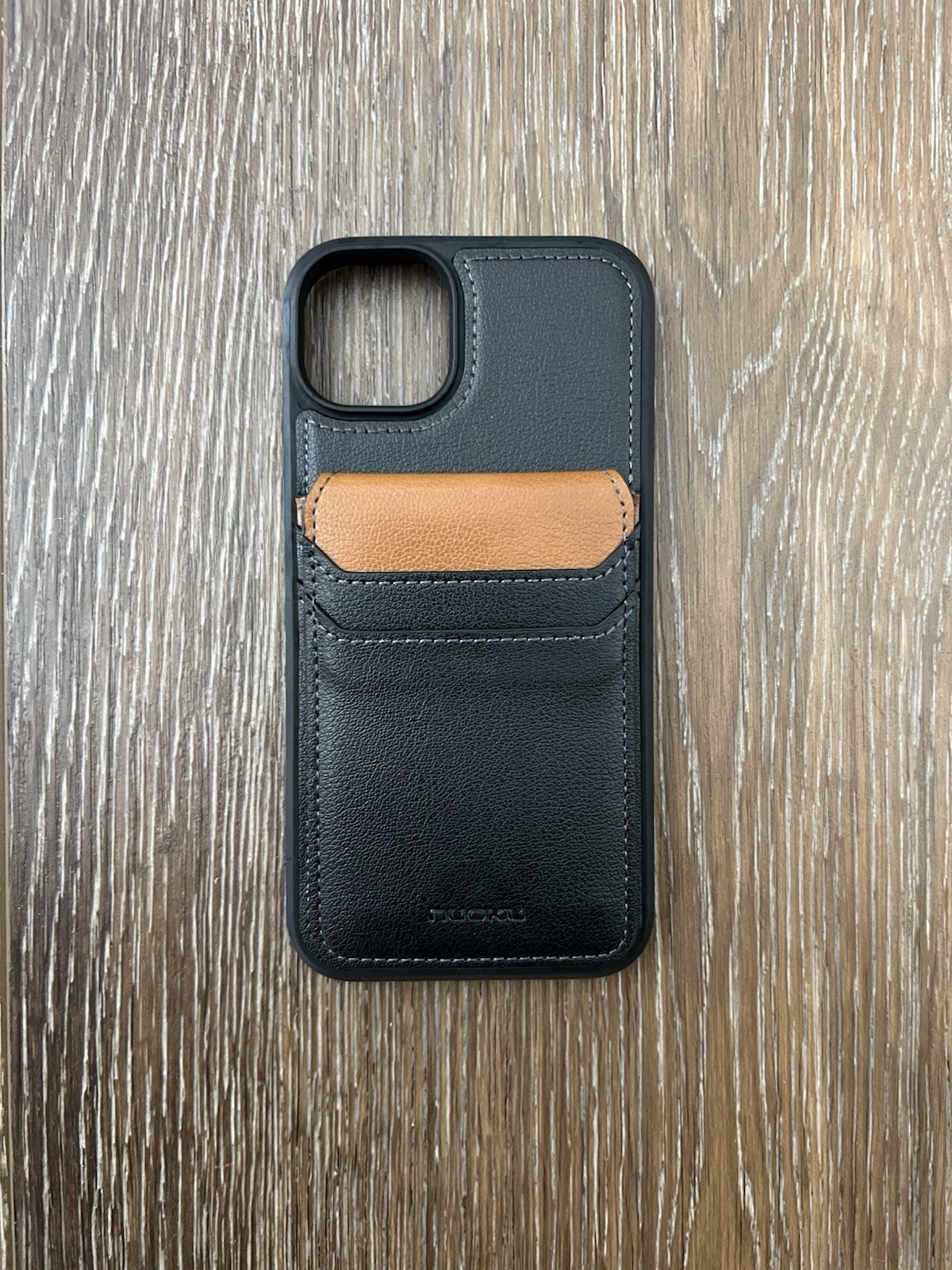 Nuoku Phone Case with Card Holder, Leather Magnetic Clasp-6.7 Inch-Black