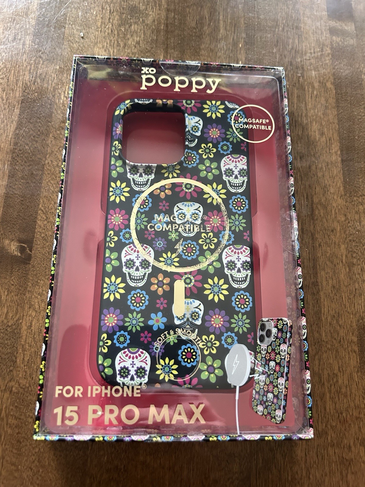 Poppy IPHONE 15 PRO MAX Day Of Dead Dia De Los Muertos Case Skull Apple Phone