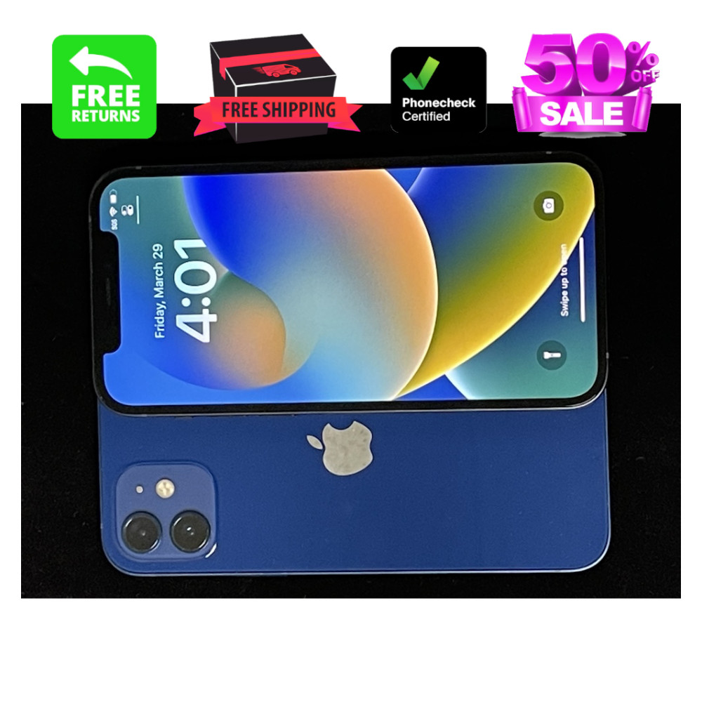 Apple iPhone 12 64GB 128GB Unlocked Verizon WIFI iOS 4G LTE Blue Purple