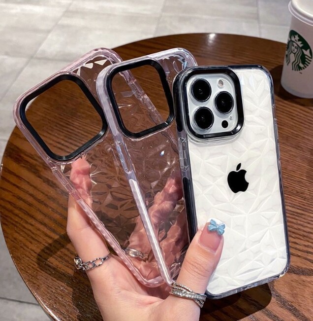 Clear iPhone 16 15 14 13 12 11 Pro Max Pattern For Apple Phone Case Diamond