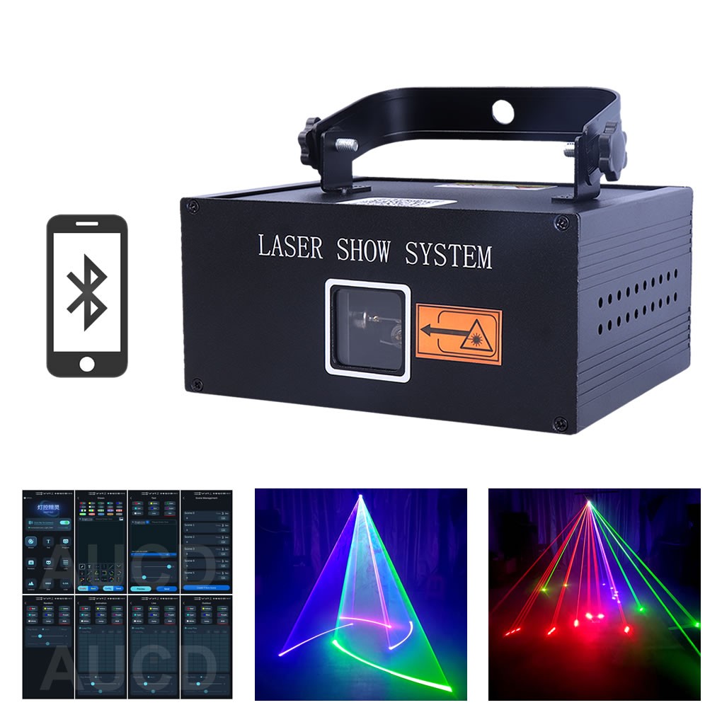 5W RGB Laser Projector Lights iOS Android App Disco DMX Beam Show Stage Lighting