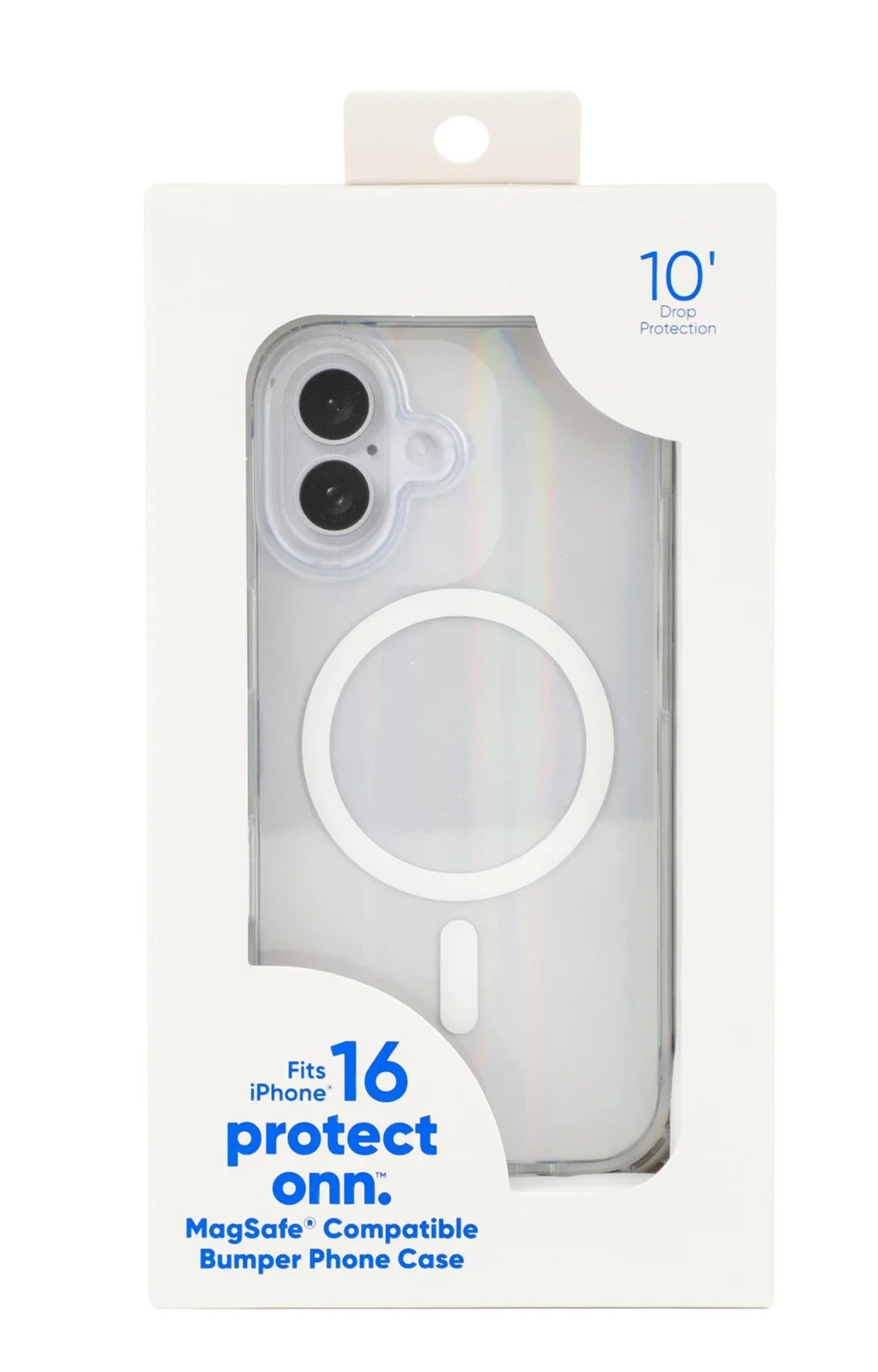 onn iPhone 16 Iridescent Case With MagSafe Magnet Apple Phone 10′ Drop Protect