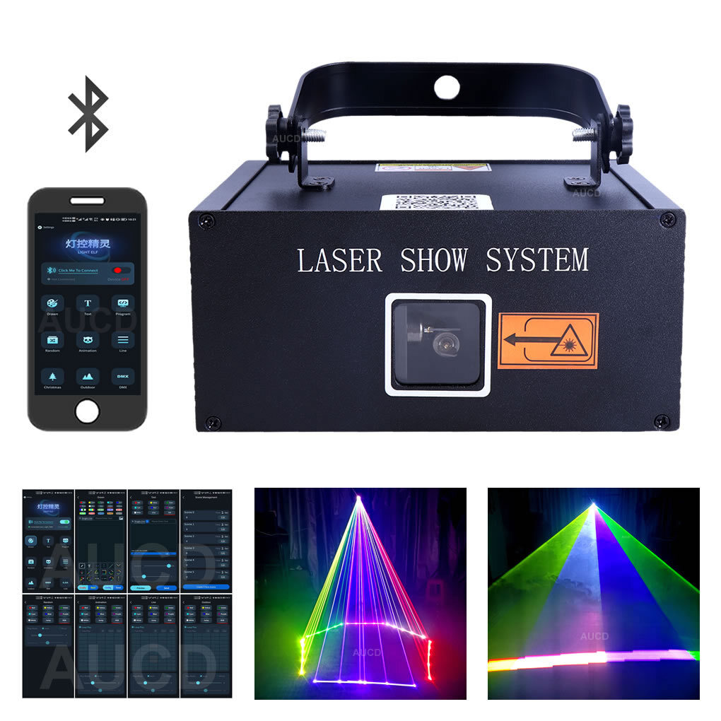iOS Android Phone App 3W RGB Animation DMX DJ Show Stage Projector Laser Lights