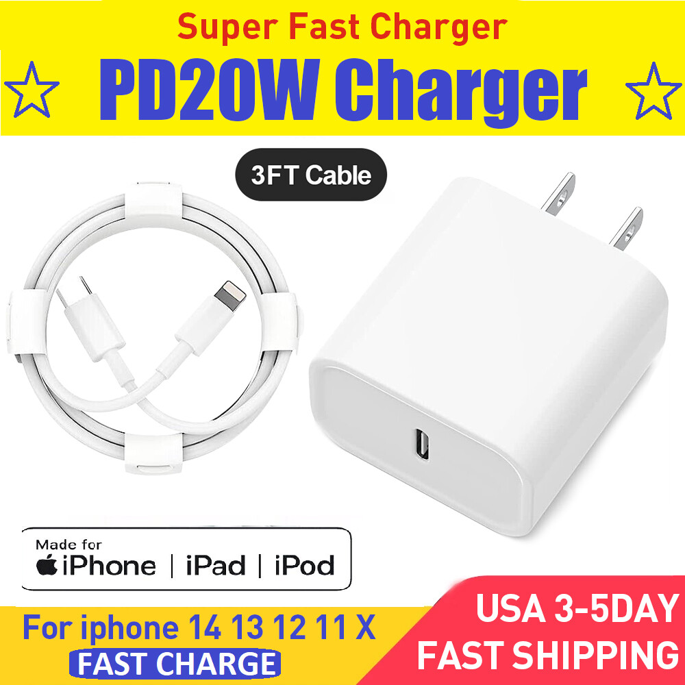 PD Fast Wall Charger Type c Charging Cable For Apple iPhone 14 13 12 11 Pro Maxv