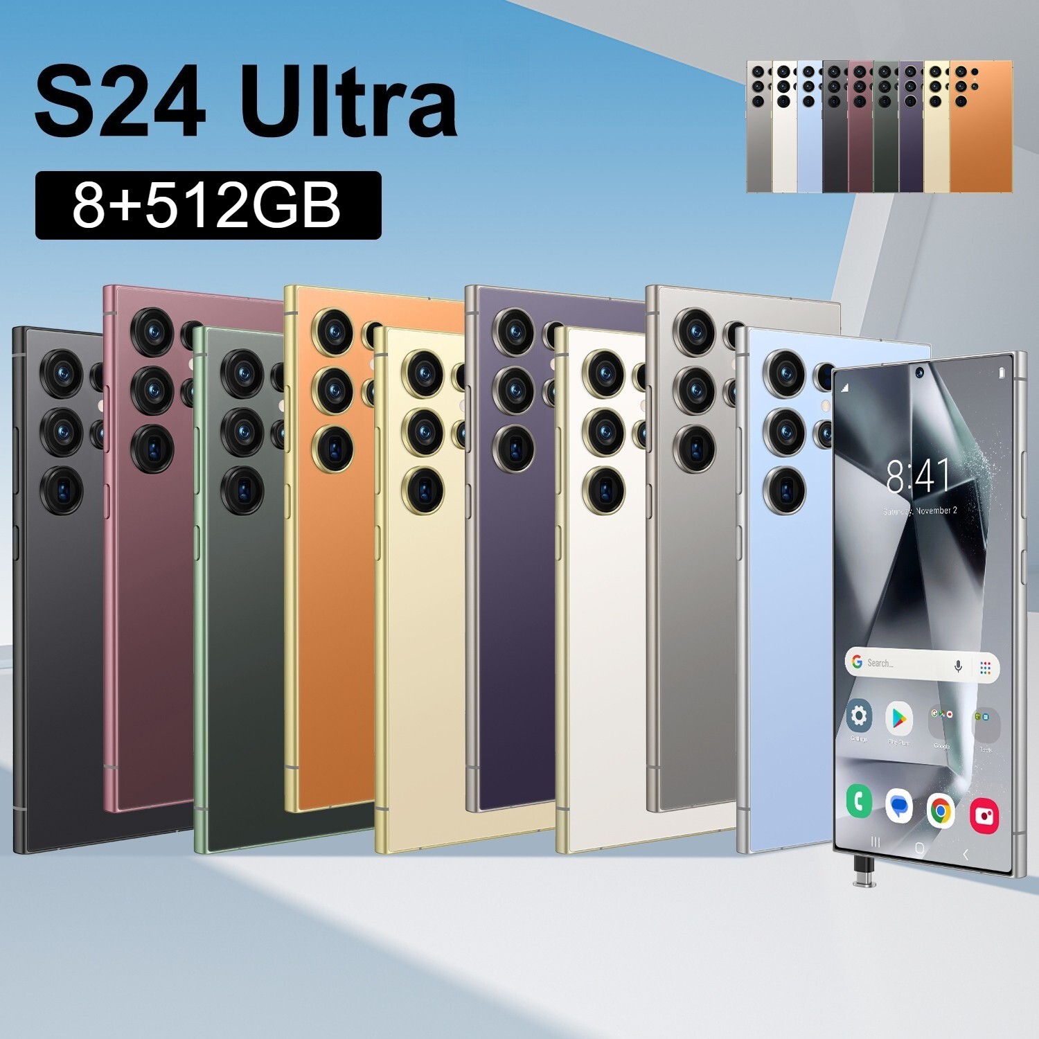 S24 Ultra Smartphone Android 6.8” HD Unlocked Global 8+512GB 8000mAh 24+48MP