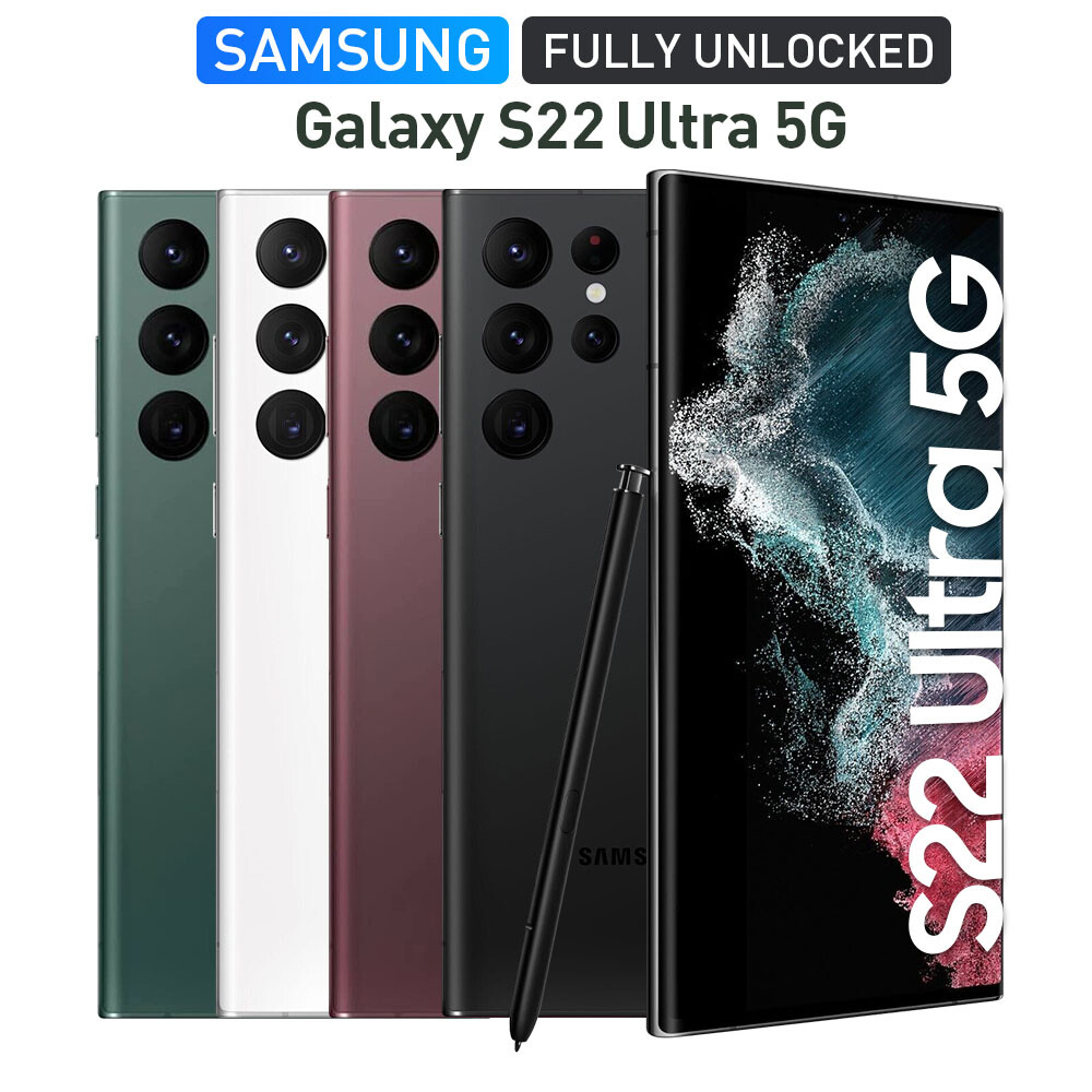SAMSUNG GALAXY S22 ULTRA 5G SM-S908U FACTORY UNLOCKED ALL COLORS MEMORY 2YRWRNTY