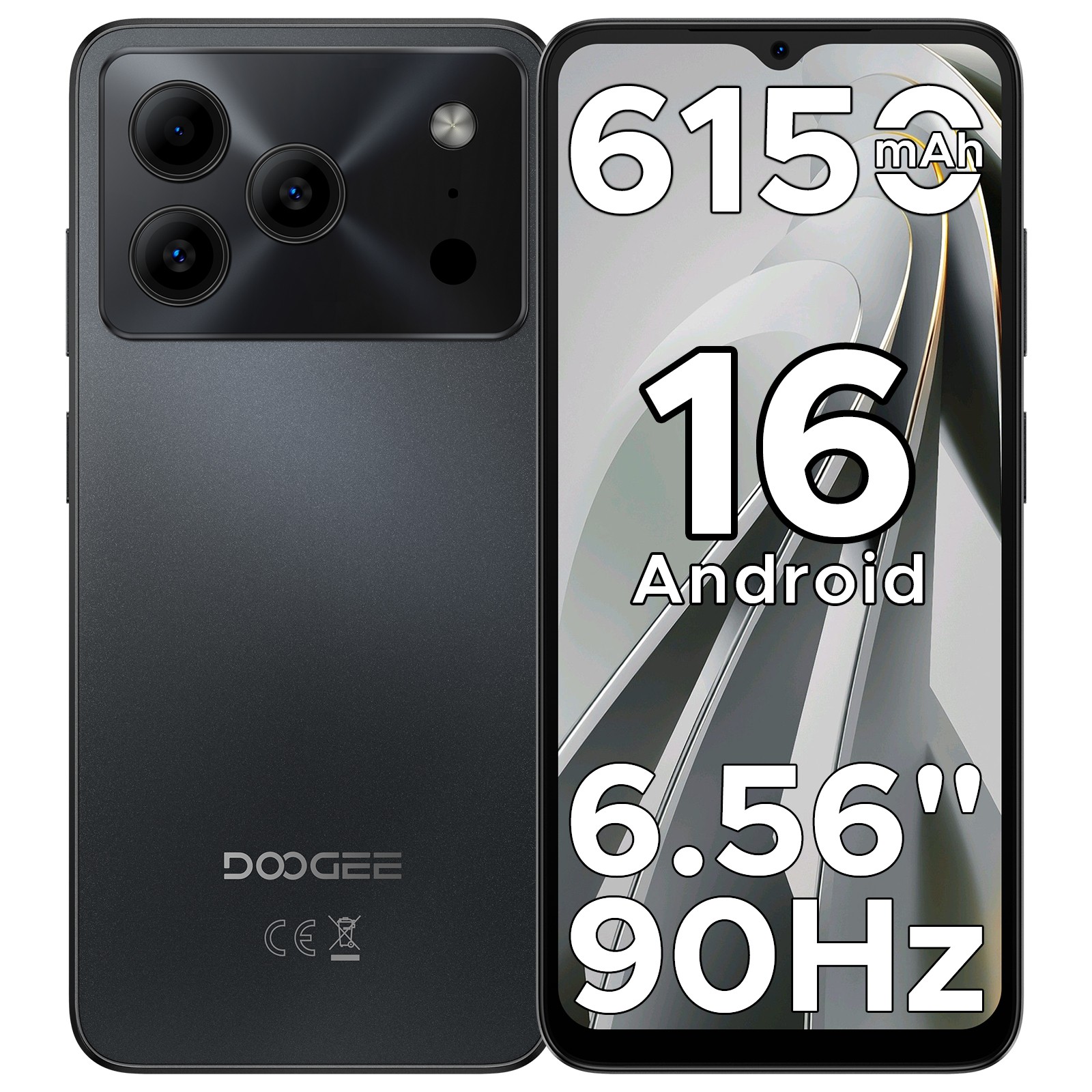 DOOGEE Note 56 Android 16 Smartphone 24GB+64GB 6150mAh 6.56″ Unlocked Cell Phone