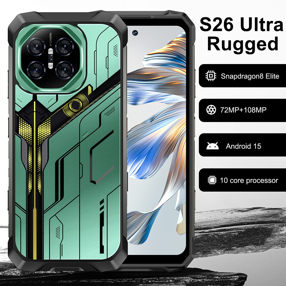5G Rugged Smartphone S26 Ultra 12+256G Unlocked Cell Phone Dual SIM 10000mAh NFC