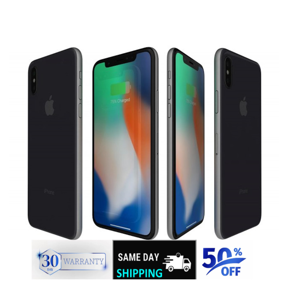 Apple iPhone X 64GB-256GB ATT GSM Unlocked T-Mobile a1865 – Gray Silver