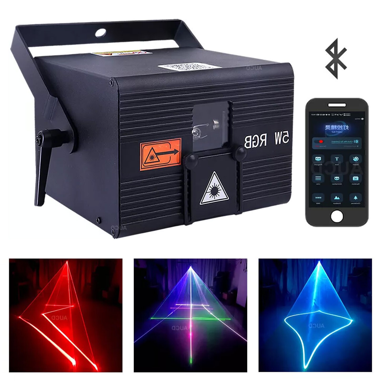 iOS Android Phone App 5W RGB Animation DMX DJ Show Stage Projector Laser Lights