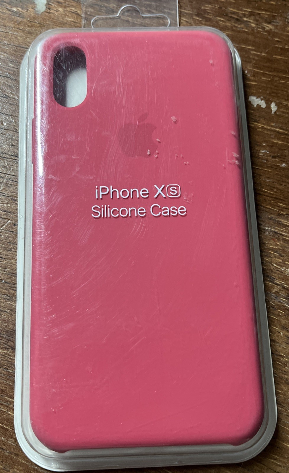 OEM Apple Leather Case (for iPhone Xs) – Hibiscus ￼