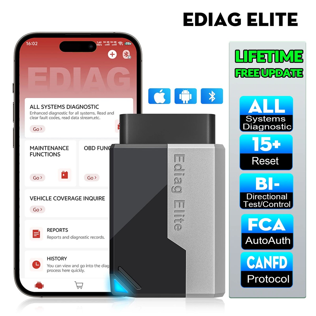 For EDIAG ELITE OBD2 Scanner All System Car Diagnostic Scan Tool Code Reader