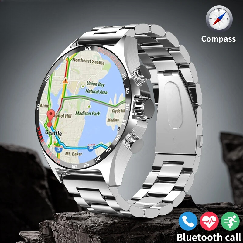 GPS Smart Watch Compass Sport Fitness Bracelet Bluetooth Call Clock Waterproof