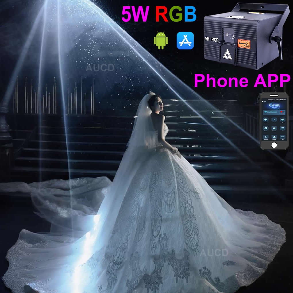 iOS Android Phone App 5W RGB iLDA DMX Animation DJ Stage Projector Laser Lights
