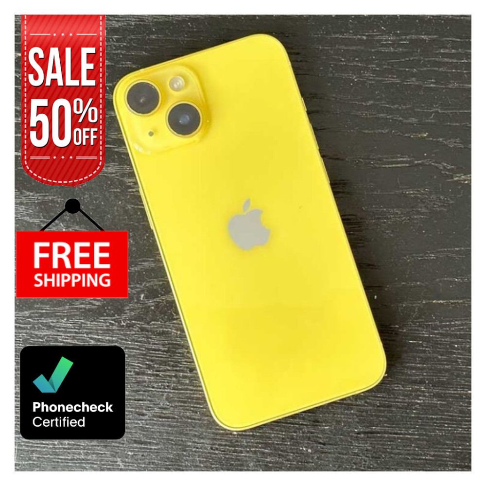 Apple iPhone 14 128GB 256GB Unlocked Verizon ATT Sprint Yellow/Starlight