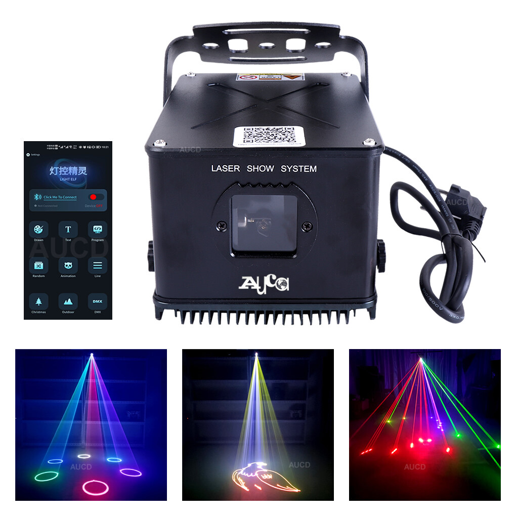 Android iOS APP 3W RGB Laser Outdoor IP65 Waterproof Show Projector Stage Lights