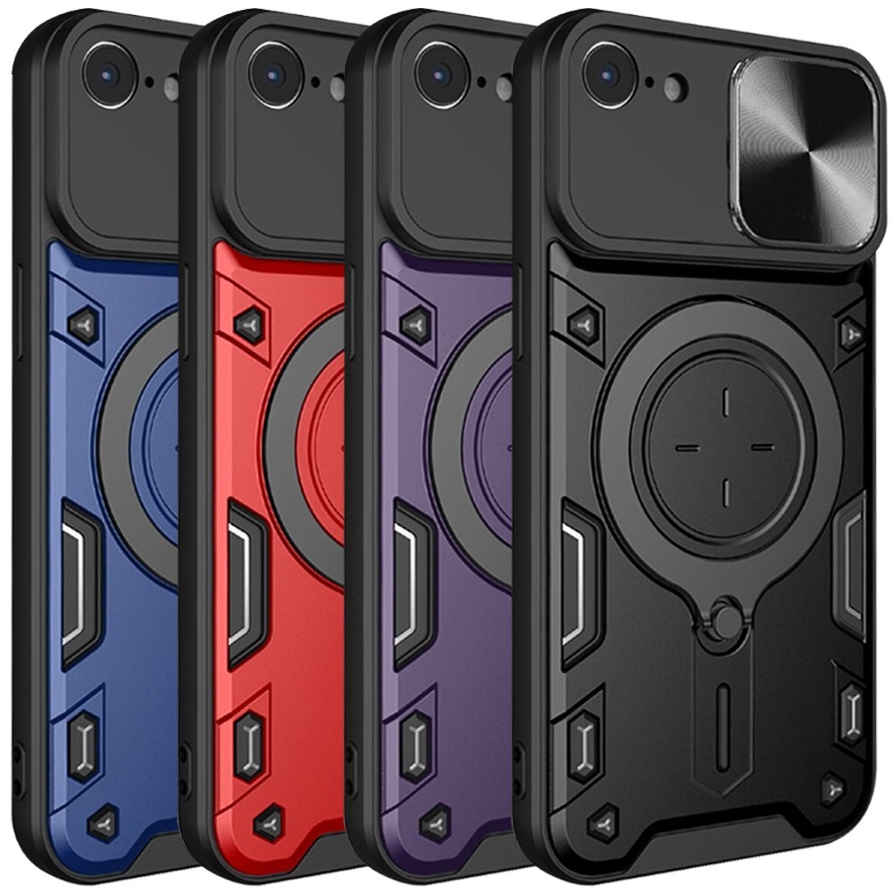 For Apple iPhone 16e Hybrid Phone Case Magnetic Ring Stand Camera Lens Cover