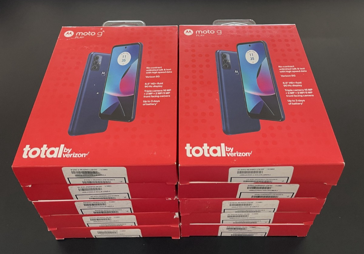 Lot of 10 Motorola TVMTXT2271DCPWP 6.5″ Moto G Play 32GB Total by Verizon ONLY