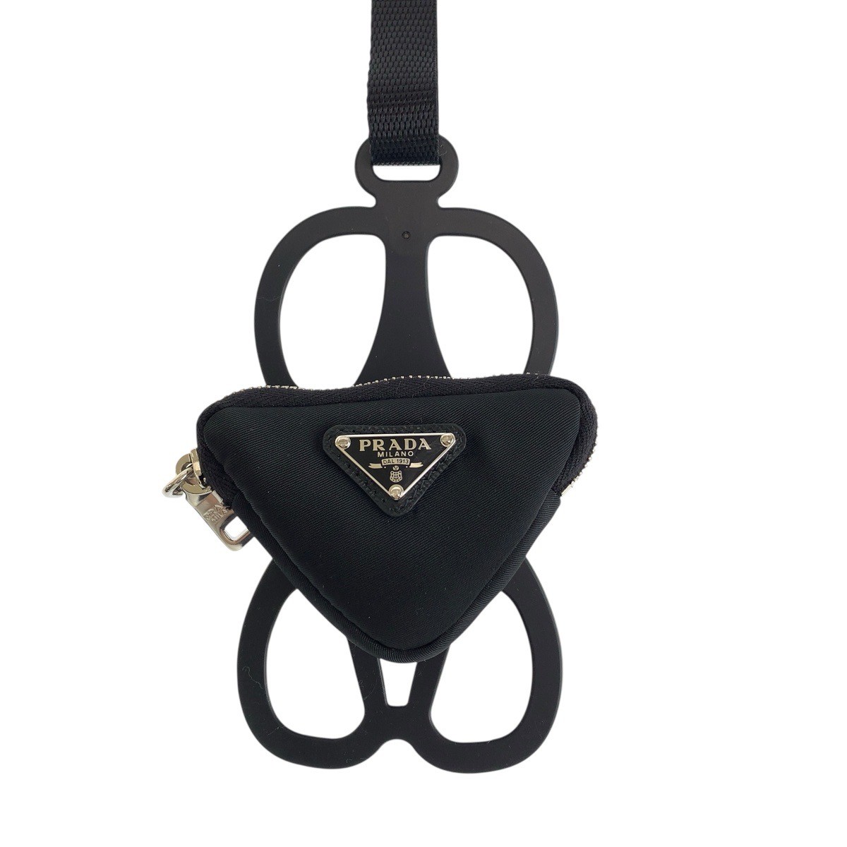 PRADA Tessuto Triangle with logo Mobile Phone Smartphone Accessories Black Nylon