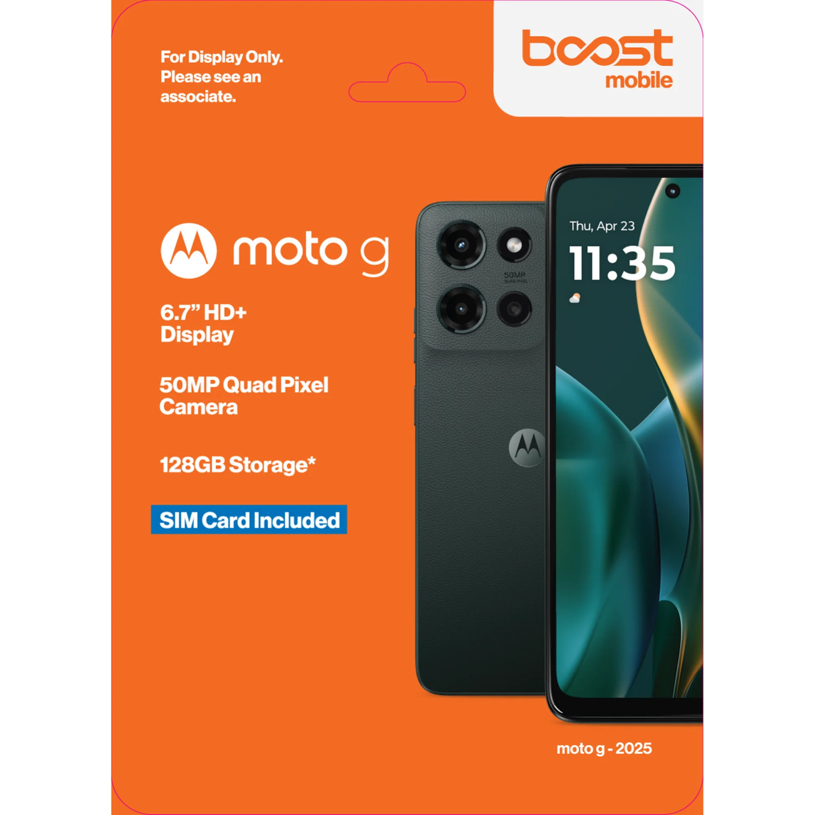 Motorola Moto G(2025, 128GB, Green – Boost Mobile Prepaid Smartphone – Brand New