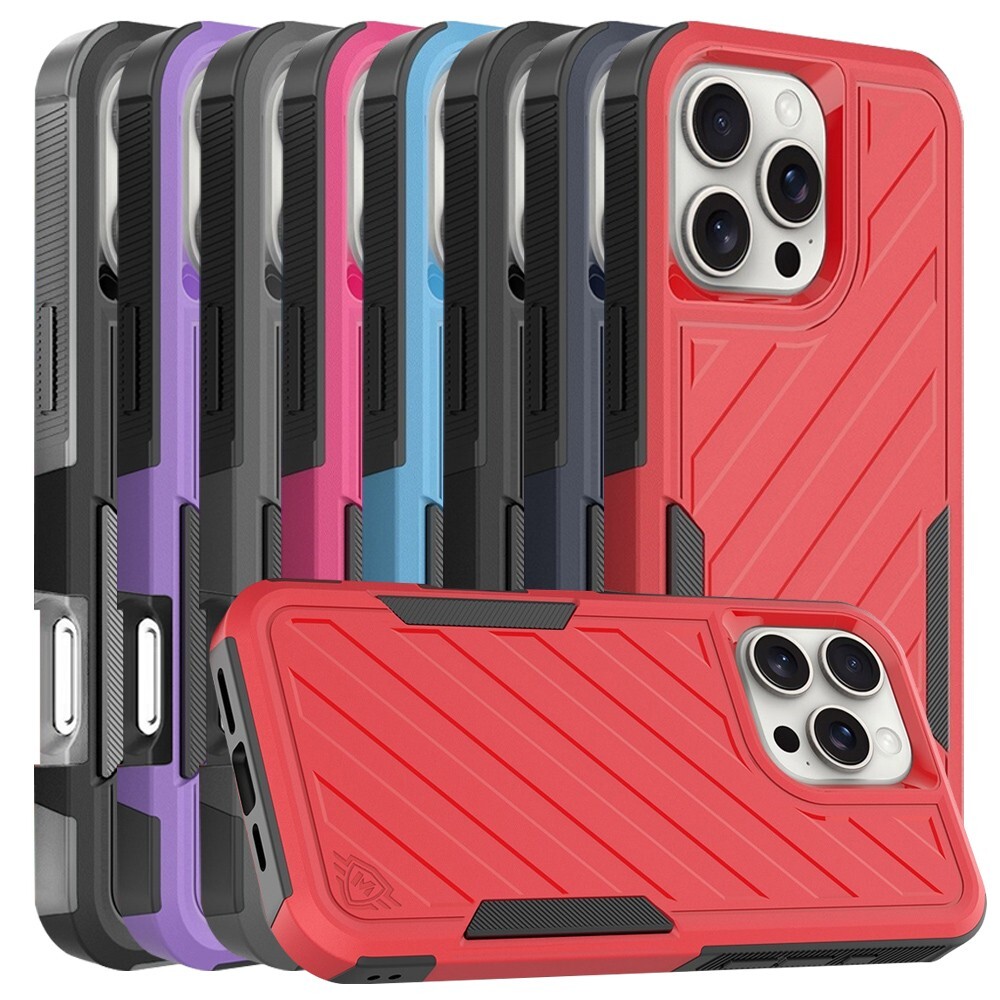 For iPhone 16 Pro Max Plus Case Noble Lined Shockproof Dual Layer Hybrid Cover