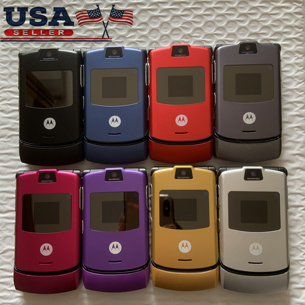 Motorola RAZR V3 Flip Bluetooth MP4 video Unlocked GSM Mobile Phone (8 Colors)