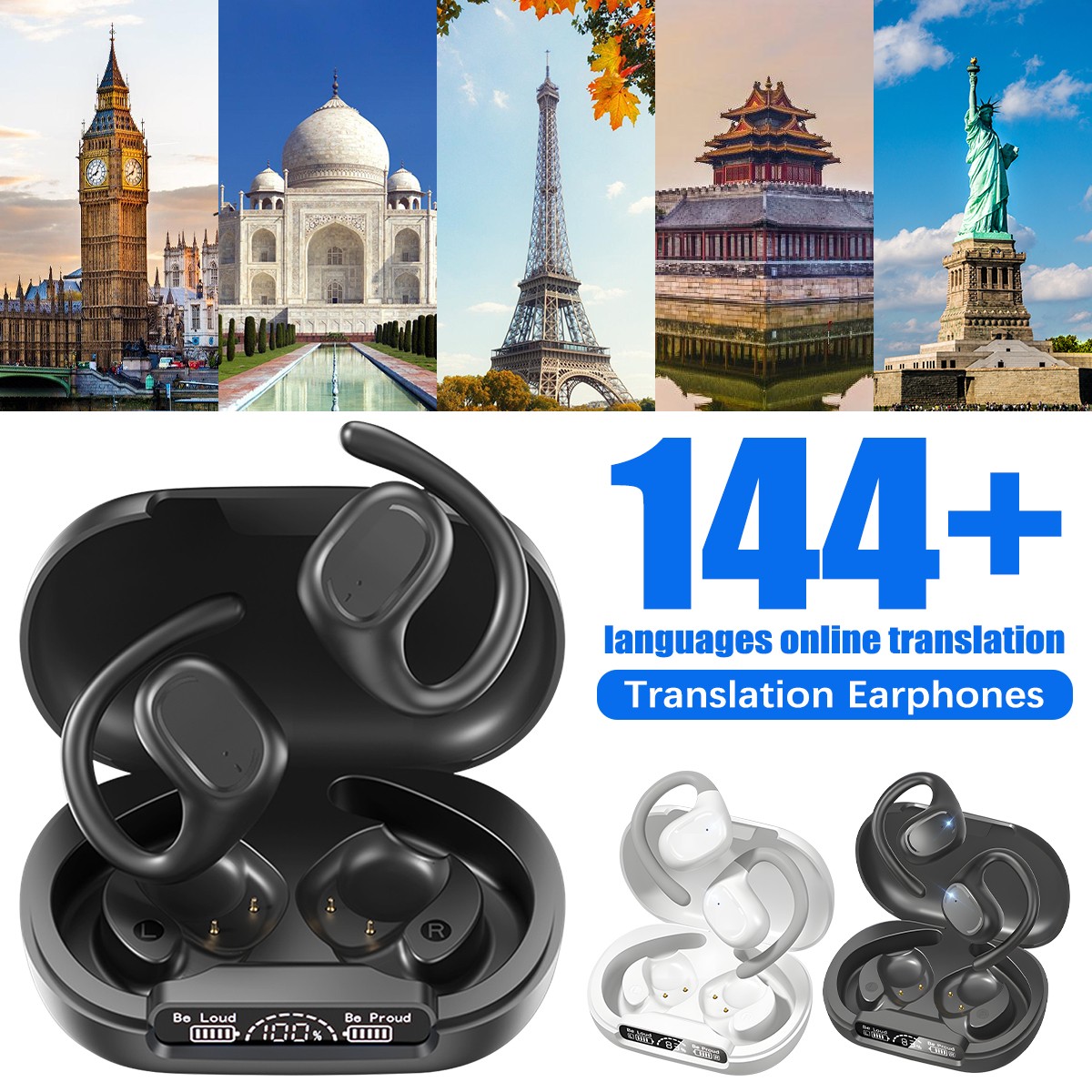 Bluetooth 5.4 Earphones TWS Wireless Headphones Open-Ear Buds For iPhone Android