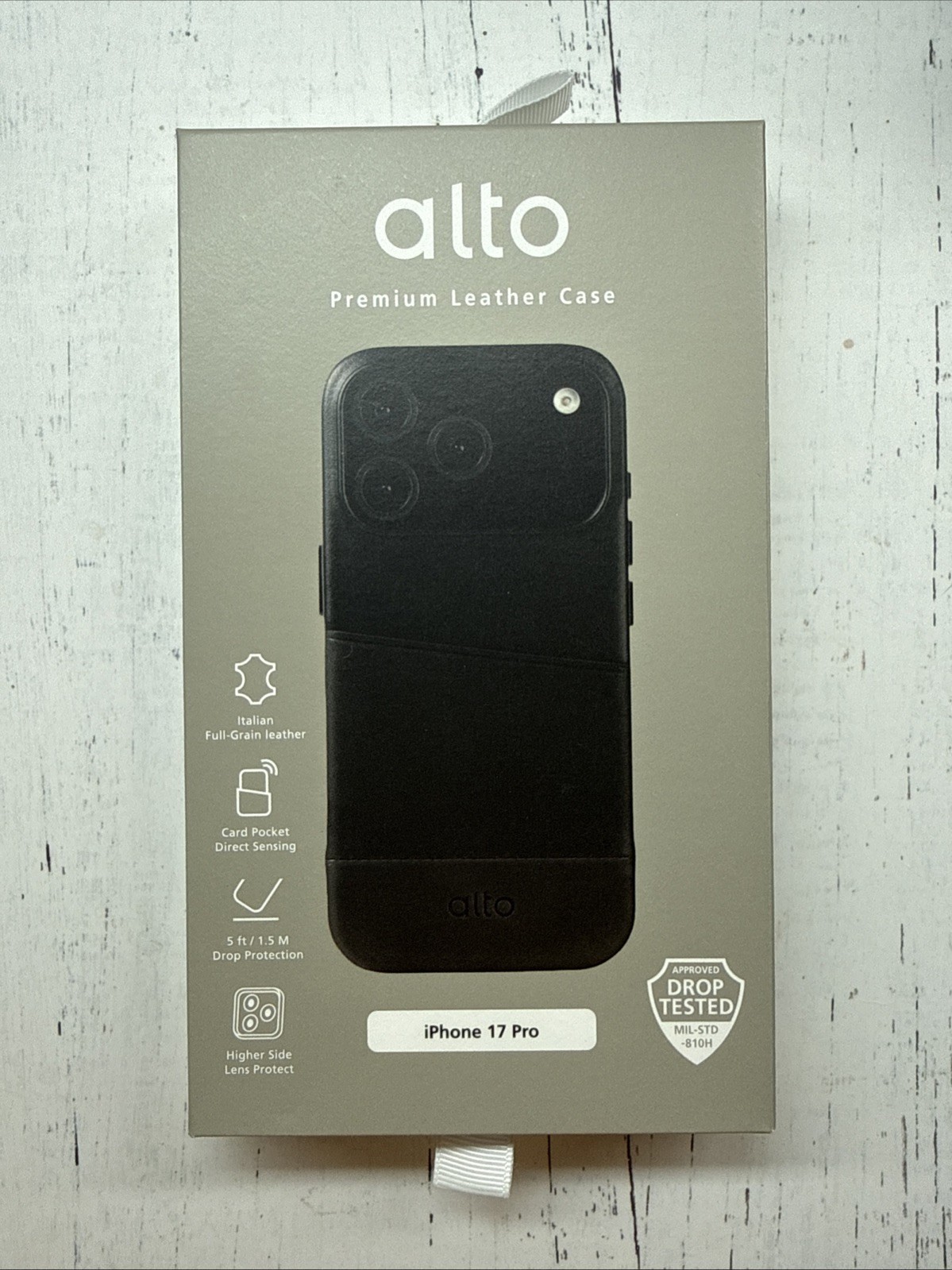 Alto Premium Leather iPhone 17 Pro MagSafe W/card Slot Case- Metro Raven Black