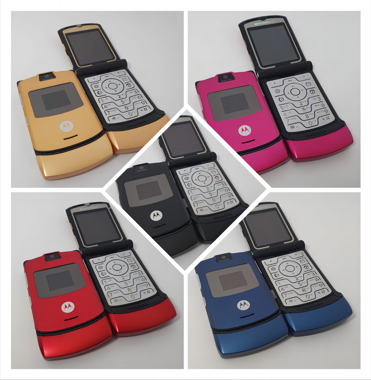 Motorola RAZR V3 Flip Phone Original Unlocked GSM Quad-Band Classic Retro Mobile