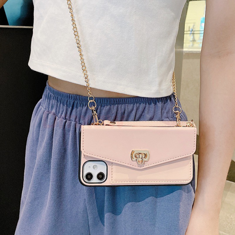 Color: Pink, Model: Iphone12Mini – Compatible with Apple , Handbag Mobile Phone