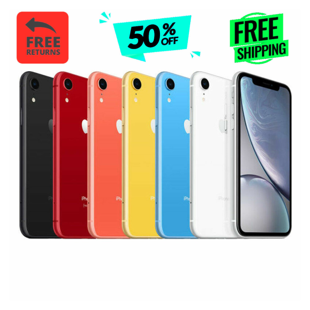Apple iPhone XR Unlocked iOS 64GB Verizon At&t Tmobile – Red/Yellow/Coral/White