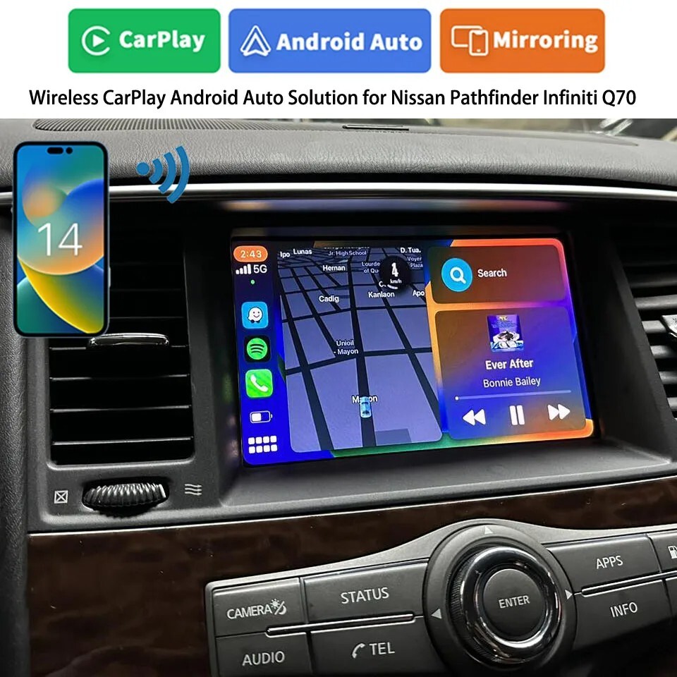 Wireless Apple CarPlay Android Auto Mirroring Decoder Box For Infiniti Q70 2018