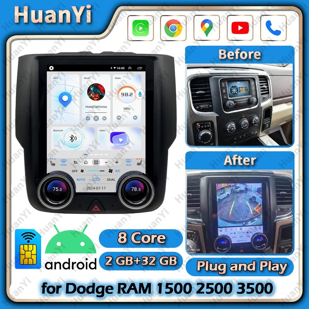 32G For Dodge Ram Truck 2013-2018 Android 13 Car Radio Stereo GPS Navi Carplay