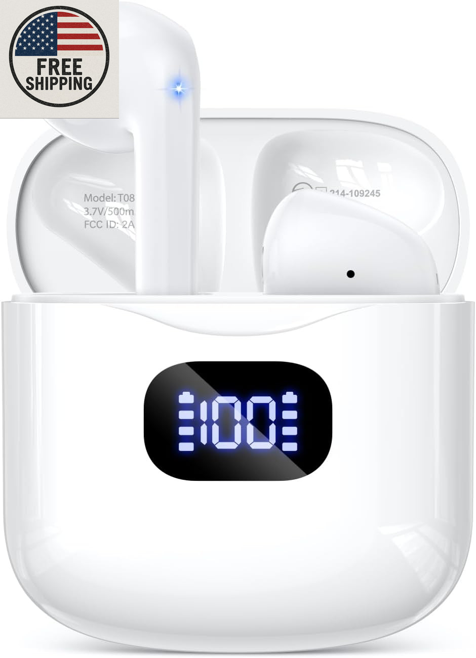 Wireless Earbuds Bluetooth 5.3 Headphones, 40Hrs Playback Stereo Ear Buds with L