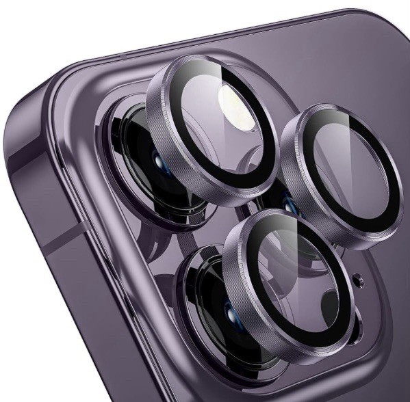 WSKEN Camera Lens Protector for iPhone 14 Pro 14 Pro Max Deep Purple HD Tempered