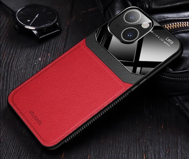 For iPhone 13 Pro Max 11 12 XR 8 7 6 Plus Hybrid Leather Silicone Slim Back Case