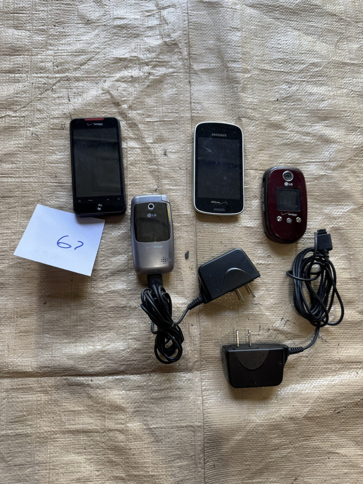 Lot of 4 phones – Verizon – HTC -Samsung – LG