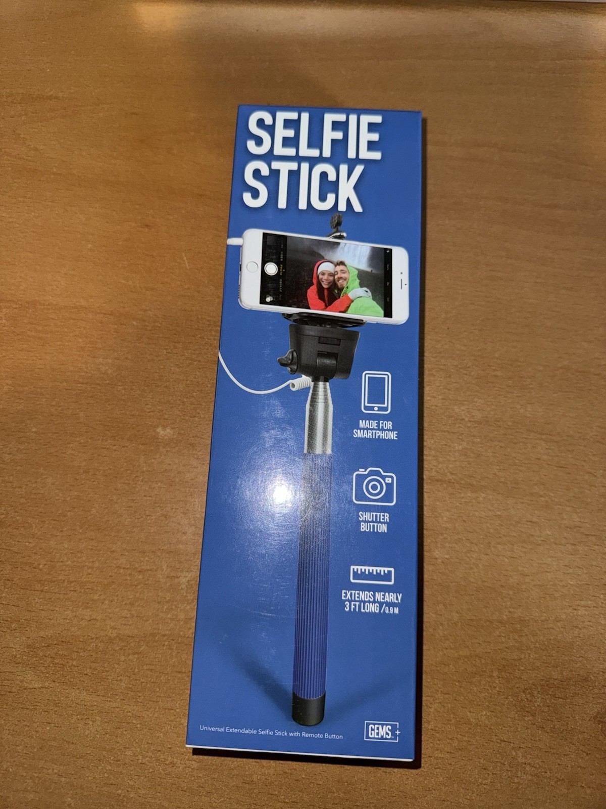 GEMS 3 FT Universal Extendable Selfie Stick for Smartphone Wired