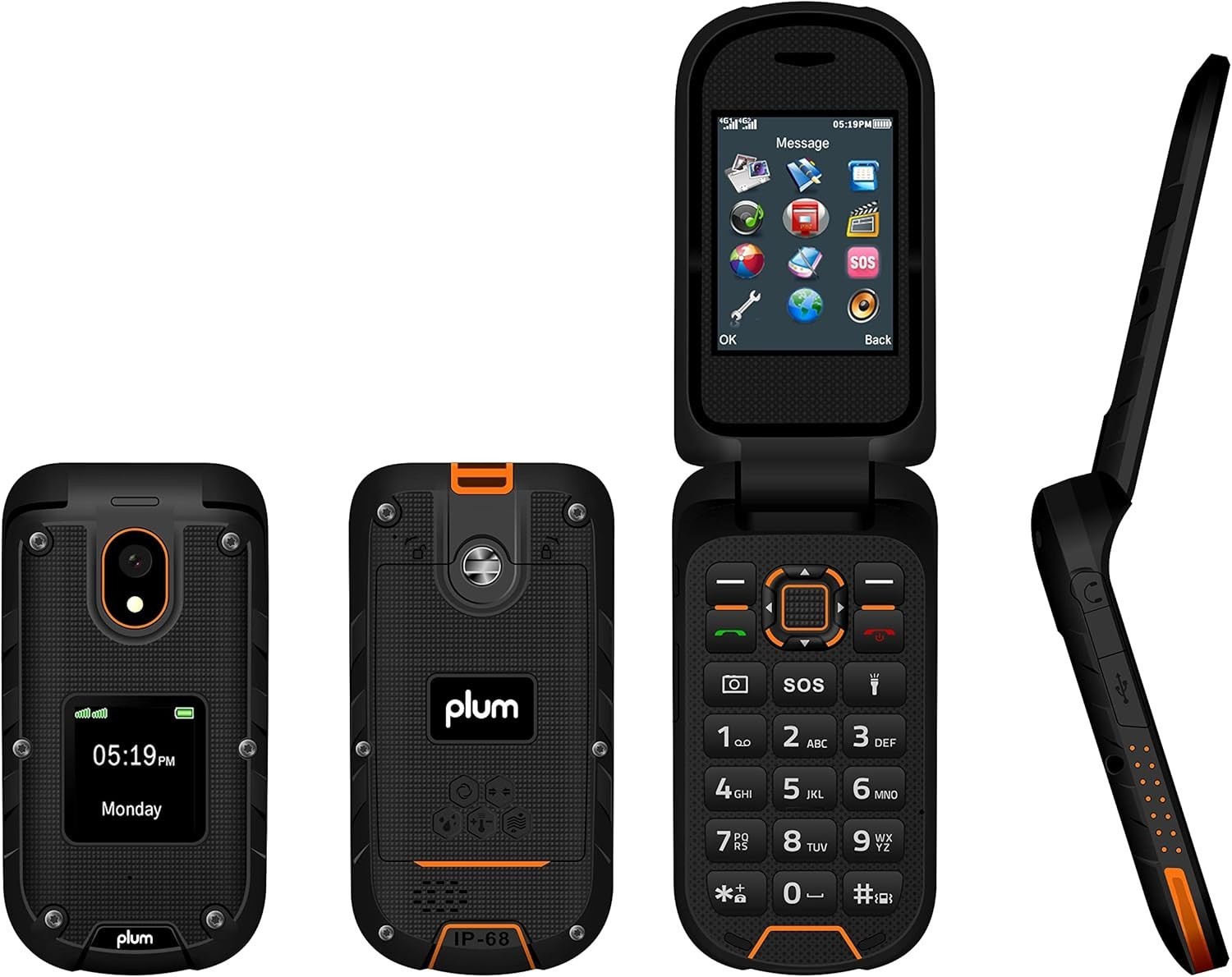 FLIP Phone RAM Plus  Volte 4G Unlocked Dual SIM SOS Button, Long Battery Life OR