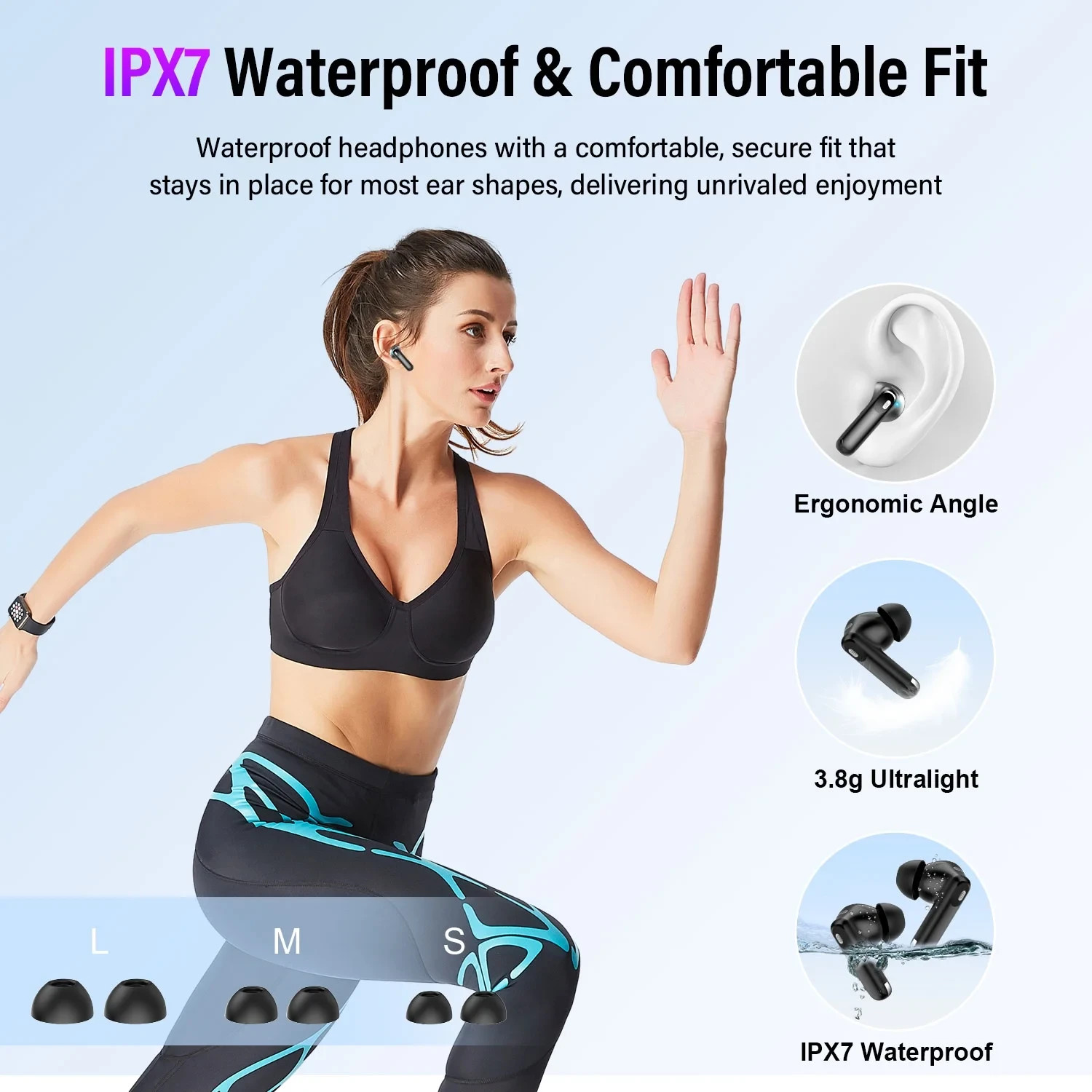 Touch Screen Wireless Earbuds, Bluetooth 5.4 Ear Buds with Multifunctional with