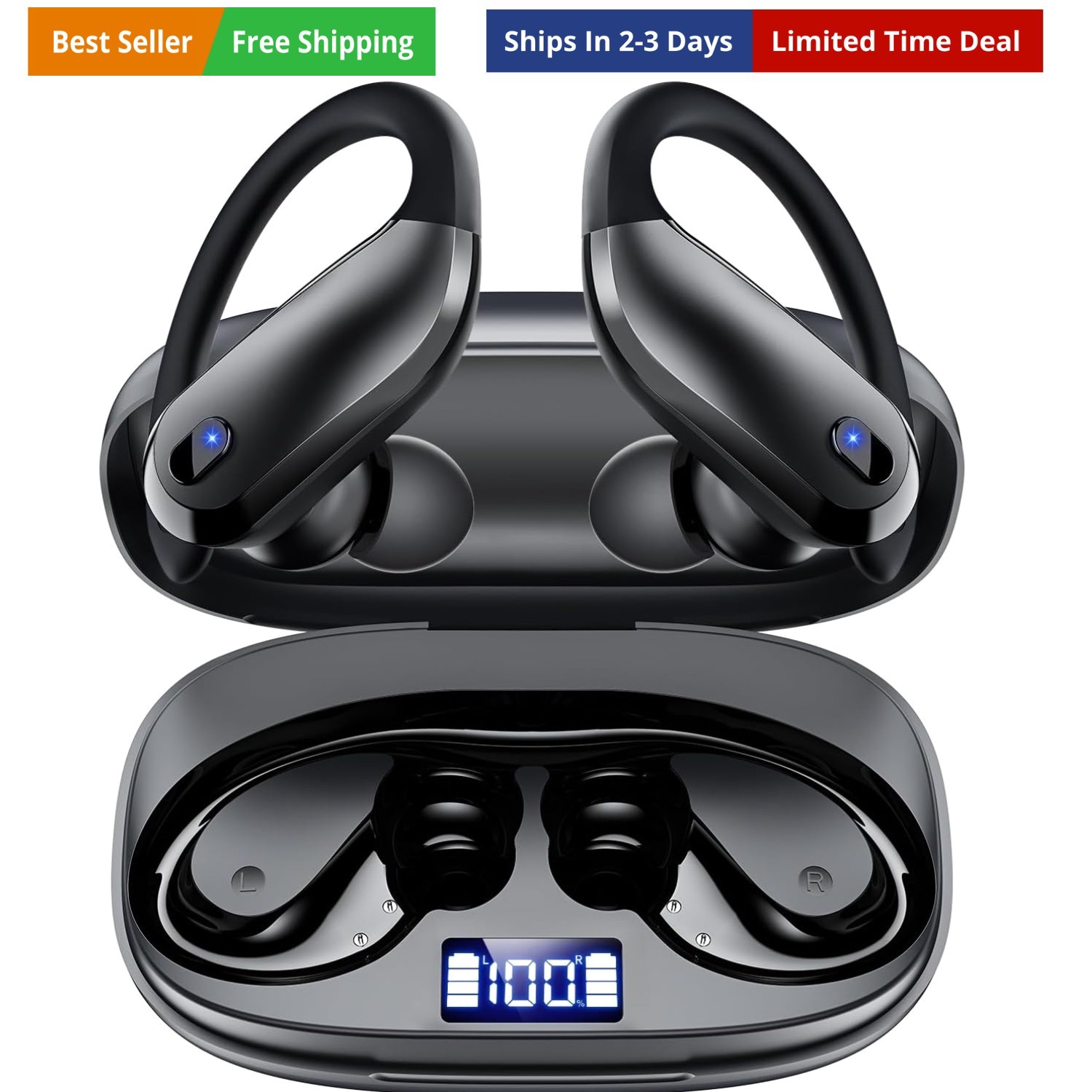 Ear Buds Wireless Earbuds Bluetooth 5.3 Sport Headphone with 80Hrs Playtime,R…