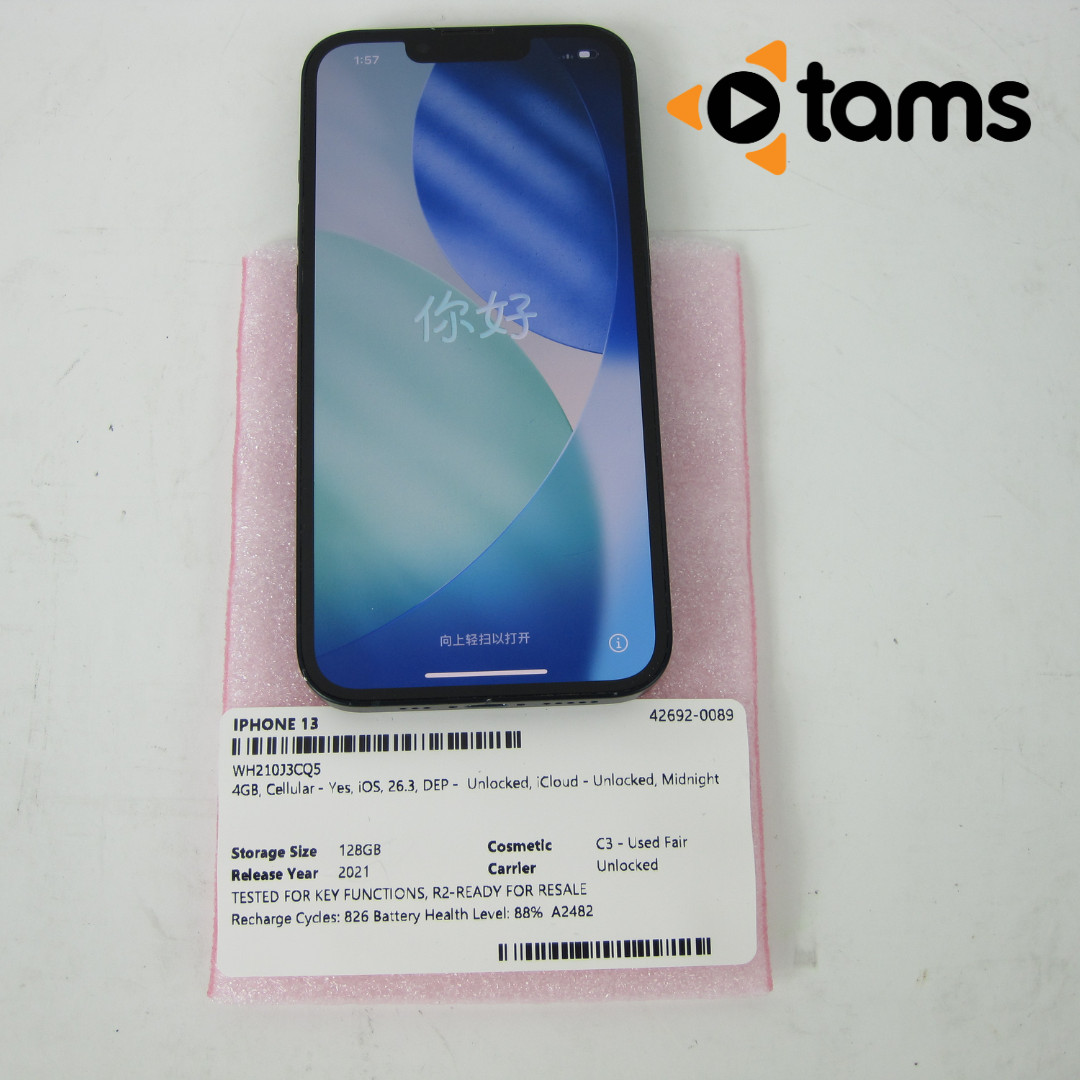 Apple iPhone 13 128GB A2482 4GB Cellular Unlocked Midnight