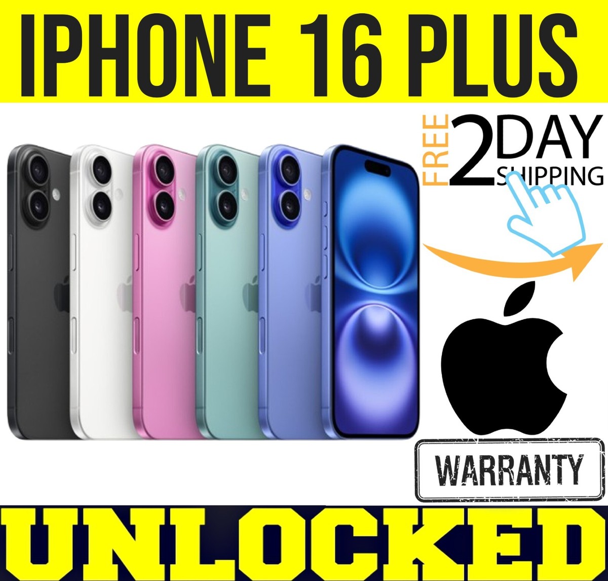APPLE IPHONE 16 PLUS – 128GB 256GB 512GB (FACTORY UNLOCKED) APPLE WARRANTY ❖O/B❖