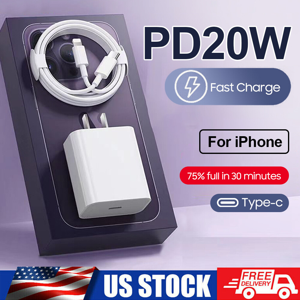 ⚡20W USB-C Fast Charger PD Adapter Cable For iPhone 14/13/12/11 XR X Pro iPad SE