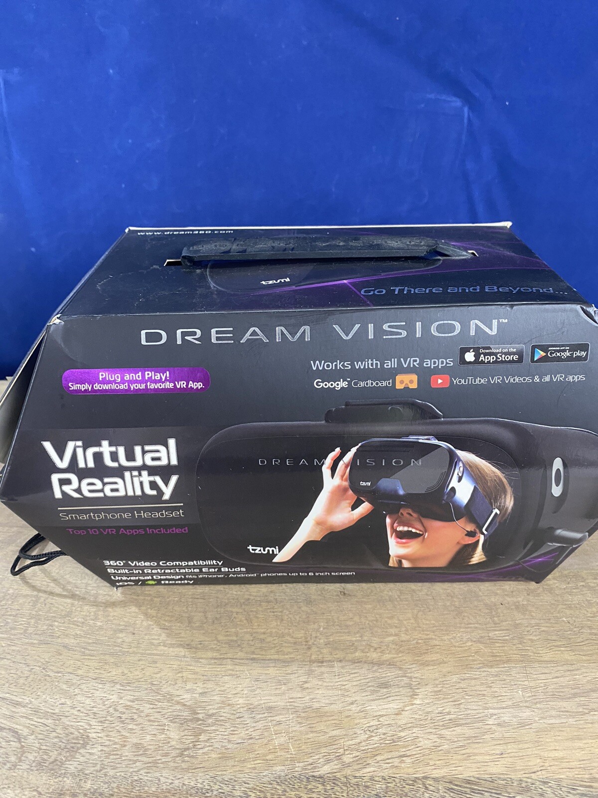 Tzumi Dream Vision Virtual Reality VR Headset | Apple Phone IOS/Android | Black